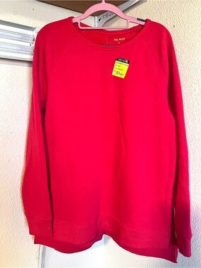 Tek Gear Red Long Sleeve Crewneck Sweatshirt